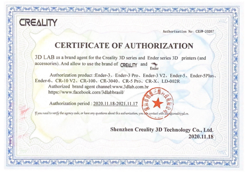 Certificado Creality