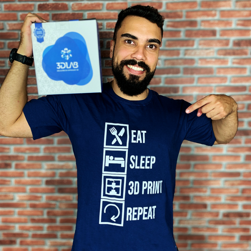 Camisa Repeat Azul 3D Lab - Imagem 3